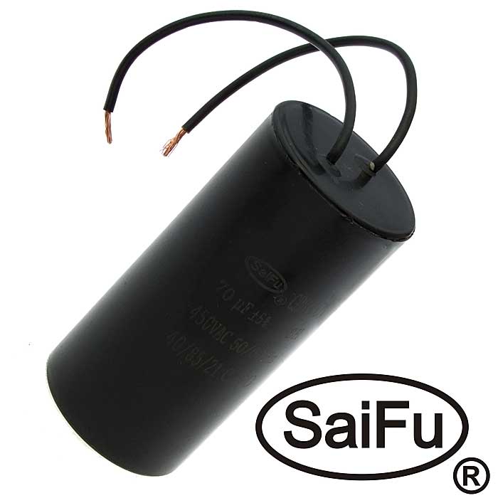 Пусковые конденсаторы CBB60  70UF   450V WIRE (SAIFU) SAIFU