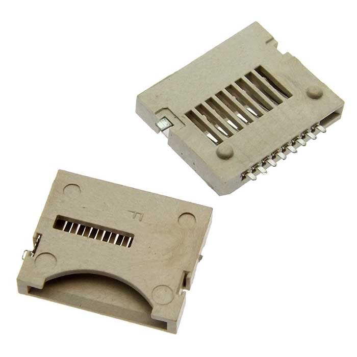 Держатели SIM и карт памяти Micro-SD SMD plastic right socket 