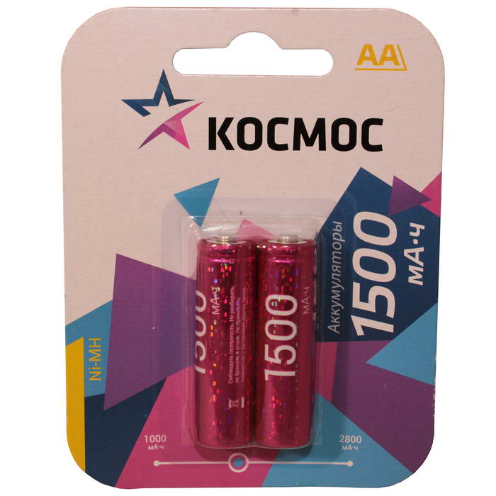  батареи Космос R6 NI-MH (1500mah) КОСМОС  в в .