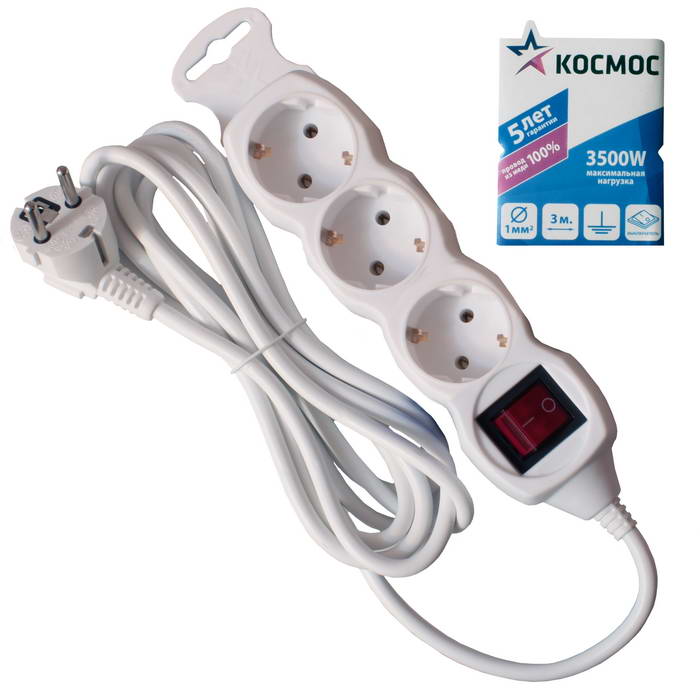Сетевые фильтры и удлинители Космос YKsm3m-3g-Z-V(K) 