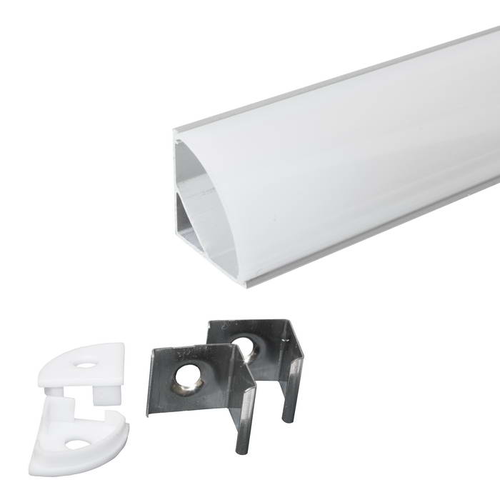 Профиль для светодиодной ленты угловой алюминиевый 601-1, 1м RUICHI