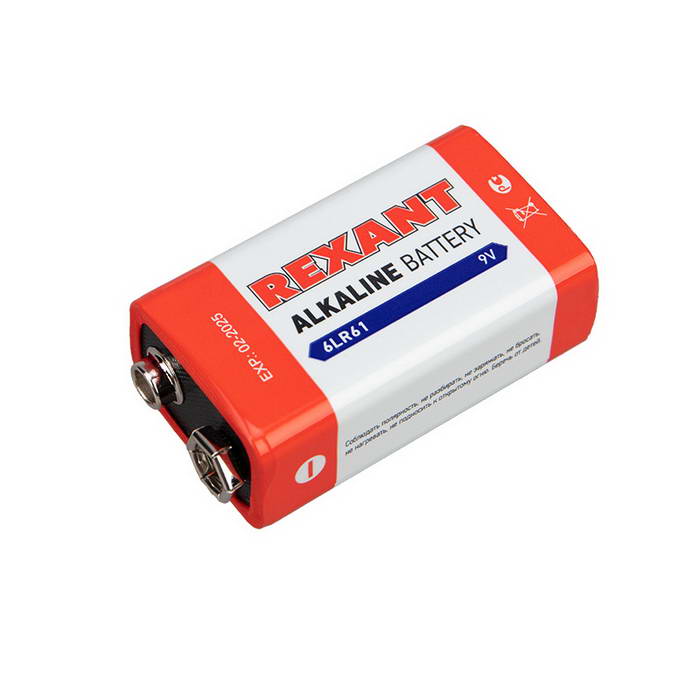 Батарейки 30-1061 Алкалиновая батарейка 6LR61 REXANT