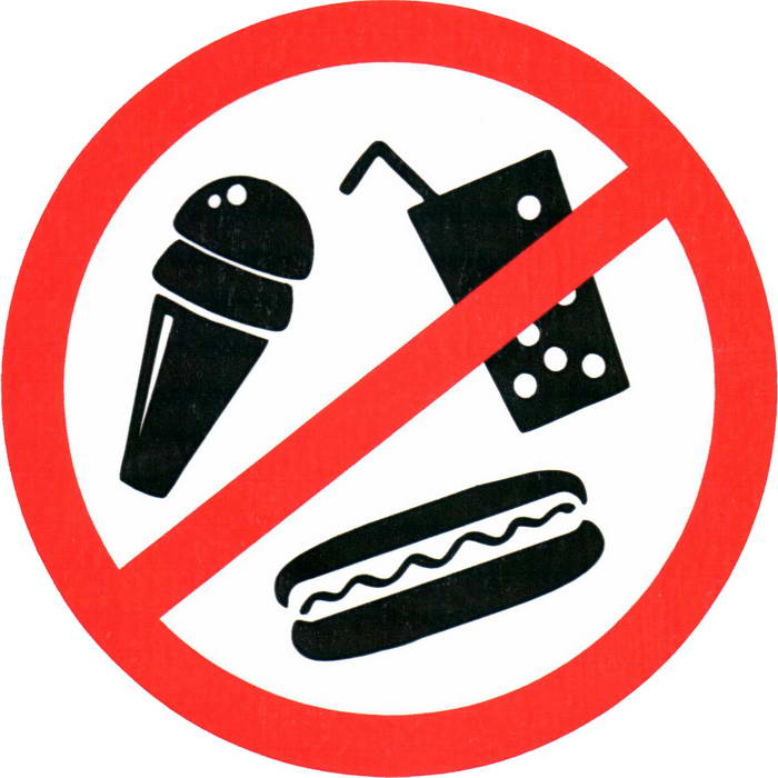 Информационные знаки С продуктами питания вход запрещен  ЗИП