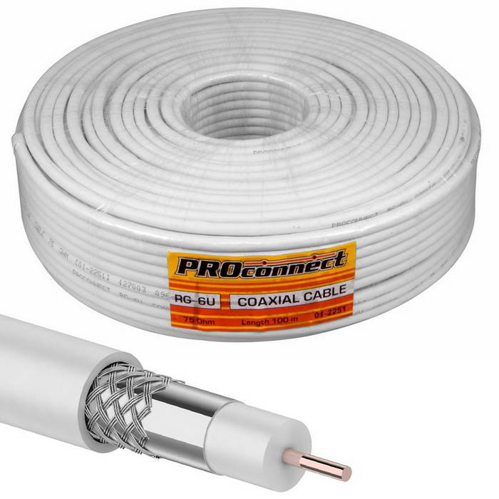 Коаксиальный кабель 01-2251 RG-6U 32% 100м(б) PROCONNECT