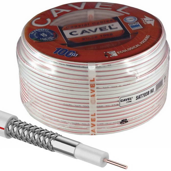 Коаксиальный кабель 01-2432 SAT 703 B 75% 100м(б) Cavel