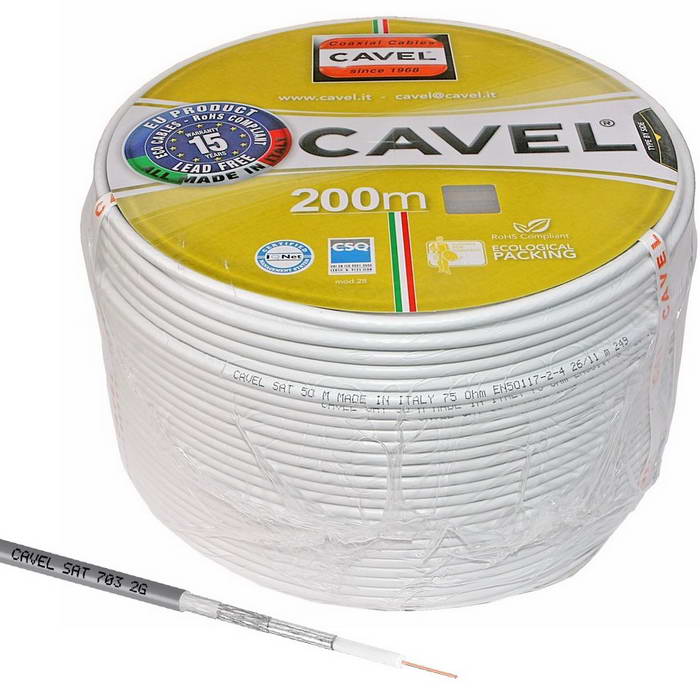 Коаксиальный кабель 01-2432-2 SAT 703 B 75% 100м(ч) Cavel
