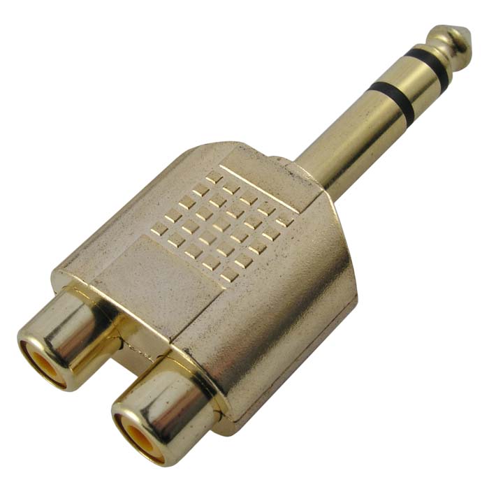 Переходные разъемы 7-0273a/6.35 stereo-2*RCA 