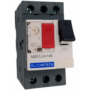 Модульные Автомат защиты двигателя MS31J-9-14K 9-14A 2х модуль Elcomtech