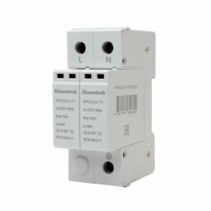 Модульные Устройство защиты импульсных перенапряжений SPD23J-T1-1N15AC275 T1 2P 50kA 275V 2х модуль Elcomtech