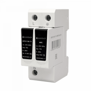 Модульные Устройство защиты импульсных перенапряжений SPD11W-T1-1NPE7AC275 T1 1+NPE 50kA 275V 2х модуль Elcomtech