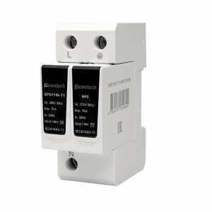 Модульные Устройство защиты импульсных перенапряжений SPD11W-T1-1NPE7AC385 T1 1+NPE 50kA 385V 2х модуль Elcomtech