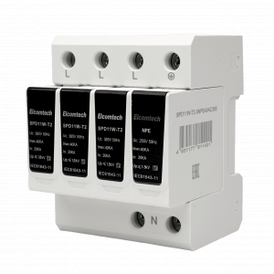 Модульные Устройство защиты импульсных перенапряжений SPD11W-T2-3NPE40AC385 T2 3+NPE 40kA 385V 4х модуль Elcomtech