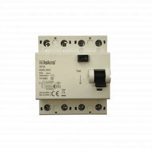 Модульные Устройство защитного отключения AFI4-63/0.3 УЗО 4P 63A 300mA AC 4х модуль ISKRA