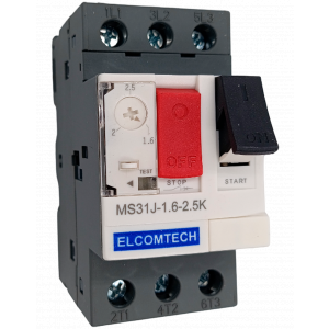 Модульные Автомат защиты двигателя MS31J-1,6-2,5K 1,6-2,5A 2х модуль Elcomtech