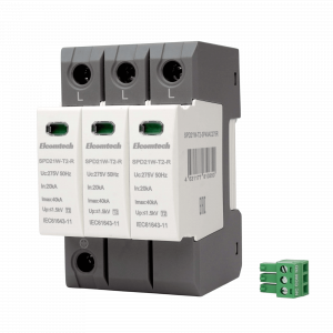 Модульные Устройство защиты импульсных перенапряжений SPD21W-T2-3P40AC275R T2 3P 40kA 275V Remote 3х модуль Elcomtech