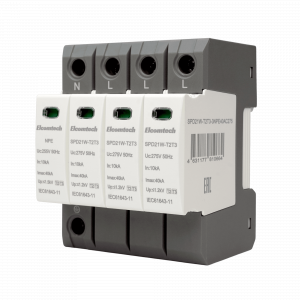 Модульные Устройство защиты импульсных перенапряжений SPD21W-T2T3-3NPE40AC275 T2T3 3+NPE 40kA 275V 4х модуль Elcomtech