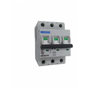 Модульные Автоматический выключатель миниатюрный MCB21B-10-3C6AC 3P 6A C 10kA AC 3х модуль Elcomtech
