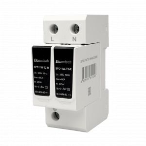 Модульные Устройство защиты импульсных перенапряжений SPD11W-T2-1N40AC385R T2 2P 40kA 385V Remote 2х модуль Elcomtech