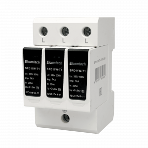 Модульные Устройство защиты импульсных перенапряжений SPD11W-T1-3P7AC385 T1 3P 50kA 385V 3х модуль Elcomtech