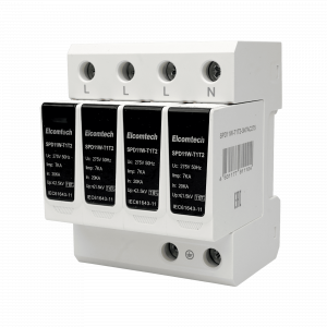 Модульные Устройство защиты импульсных перенапряжений SPD11W-T1T2-3N7AC275 T1T2 4P 50kA 275V 4х модуль Elcomtech