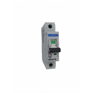Модульные Автоматический выключатель миниатюрный MCB21B-10-1C16AC 1P 16A C 10kA AC 1х модуль Elcomtech