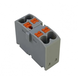 Клеммные колодки Клемма Распределительный пружинный JUT15-4x2.5-GY 4-проводная 2,5 мм2 push-in серая на DIN рейку UTL