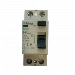Модульные Устройство защитного отключения NFI2S-80/0.3 УЗО 2P 80A 300mA 2х модуль ISKRA