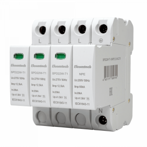Модульные Устройство защиты импульсных перенапряжений SPD22W-T1-3NPE12.5AC275 T1 3+NPE 50kA 275V 4х модуль Elcomtech