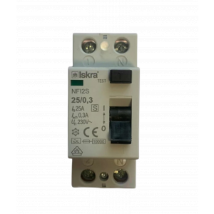 Модульные Устройство защитного отключения NFI2S-25/0.3 УЗО 2P 25A 300mA 2х модуль ISKRA