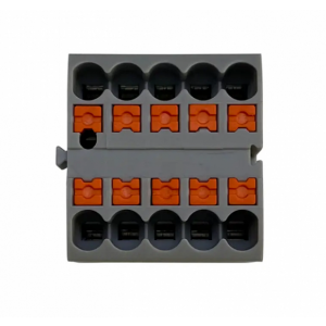 Клеммные колодки Клемма Распределительный пружинный JUT15-10x2.5-GY 10-проводная 2,5 мм2 push-in серая на DIN рейку UTL