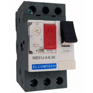 Модульные Автомат защиты двигателя MS31J-4-6,3K 4-6,3A 2х модуль Elcomtech