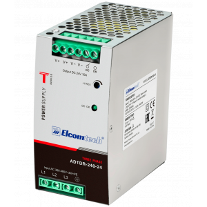 Источники AC/DC Блок питания AC/DC на DIN рейку ADTDR-240-24 240W 24V 10A Металл Elcomtech