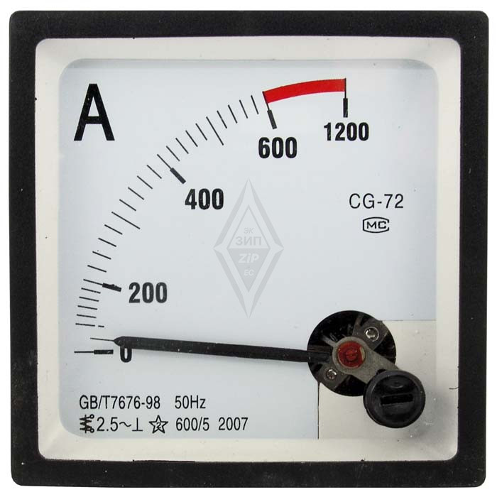 Приборы переменного тока Амперметр 600/5А 50гц (72х72) RUICHI Приборы переменного тока Амперметр 600/5А 50гц (72х72) RUICHI