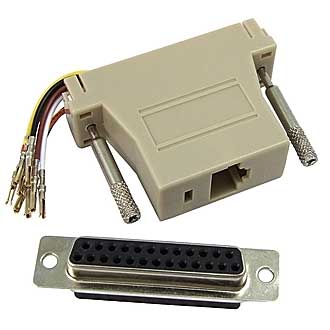 D-SUB переходники DB25F-RJ45  D-SUB переходники DB25F-RJ45