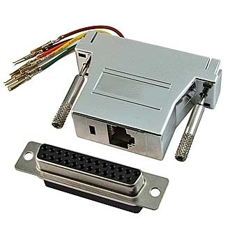 D-SUB переходники DN25F-RJ45  D-SUB переходники DN25F-RJ45