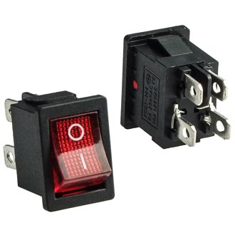 Клавишные переключатели KCD1-201N-4-C3 R/4P on-off RUICHI Клавишные переключатели KCD1-201N-4-C3 R/4P on-off RUICHI