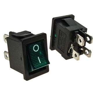 Клавишные переключатели KCD1-201N-4-C3 G/4P on-off RUICHI Клавишные переключатели KCD1-201N-4-C3 G/4P on-off RUICHI