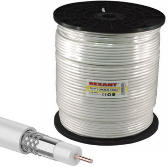 Коаксиальный кабель 01-2203 RG-6U 64% 305м(б) REXANT Коаксиальный кабель 01-2203 RG-6U 64% 305м(б) REXANT