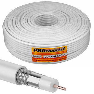 Коаксиальный кабель 01-2251 RG-6U 32% 100м(б) PROCONNECT Коаксиальный кабель 01-2251 RG-6U 32% 100м(б) PROCONNECT
