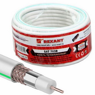 Коаксиальный кабель 01-2431-10 SAT 703B 75% 10м(б) REXANT Коаксиальный кабель 01-2431-10 SAT 703B 75% 10м(б) REXANT