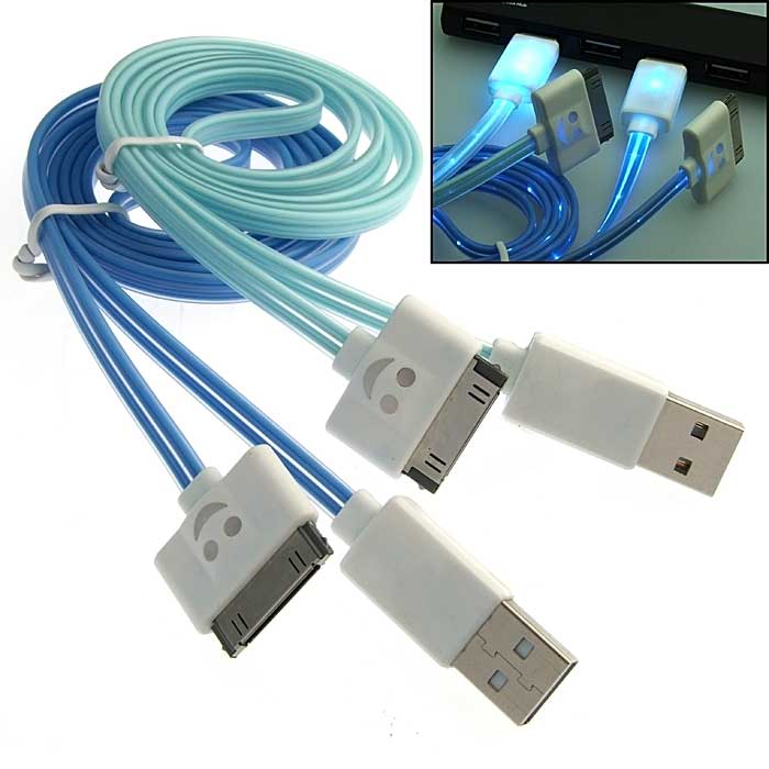 Шнуры для мобильных устройств iPhone 4 Flat light line & Smile 1m 