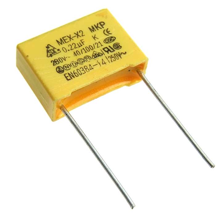 Металлопленочные конденсаторы 0.22 uf 275VAC 10% (X2) RUICHI