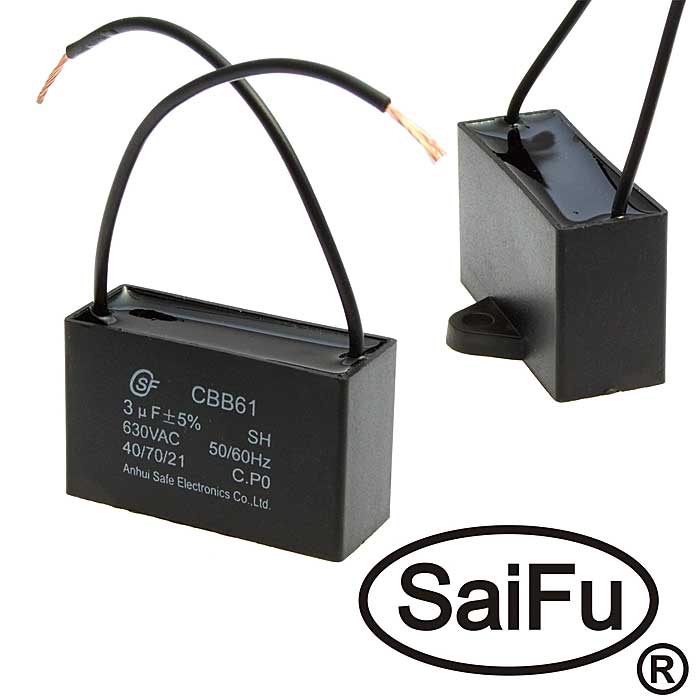 Пусковые конденсаторы CBB61   3uF  630V (SAIFU) SAIFU