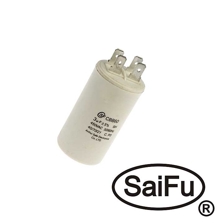 Пусковые конденсаторы CBB60   3uF  450V (SAIFU) SAIFU