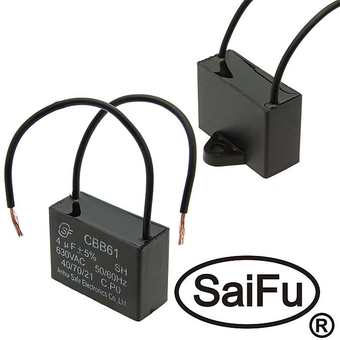Пусковые конденсаторы CBB61   4uF  630V  (SAIFU) SAIFU