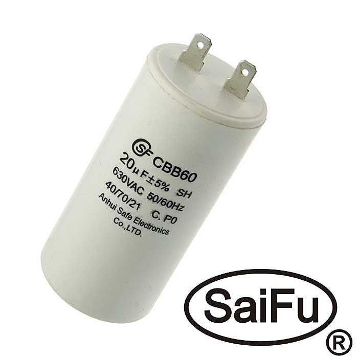 Пусковые конденсаторы CBB60  20uF  630V (SAIFU) SAIFU