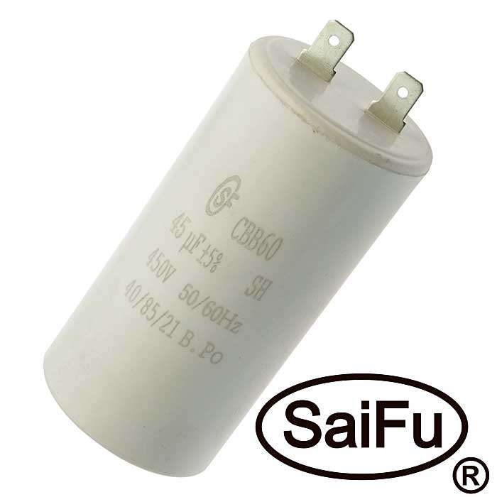 Пусковые конденсаторы CBB60  45uF  450V (SAIFU) SAIFU