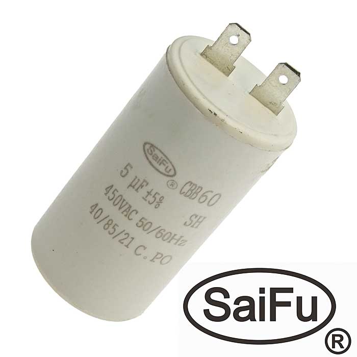 Пусковые конденсаторы CBB60   5uF  450V (SAIFU) SAIFU