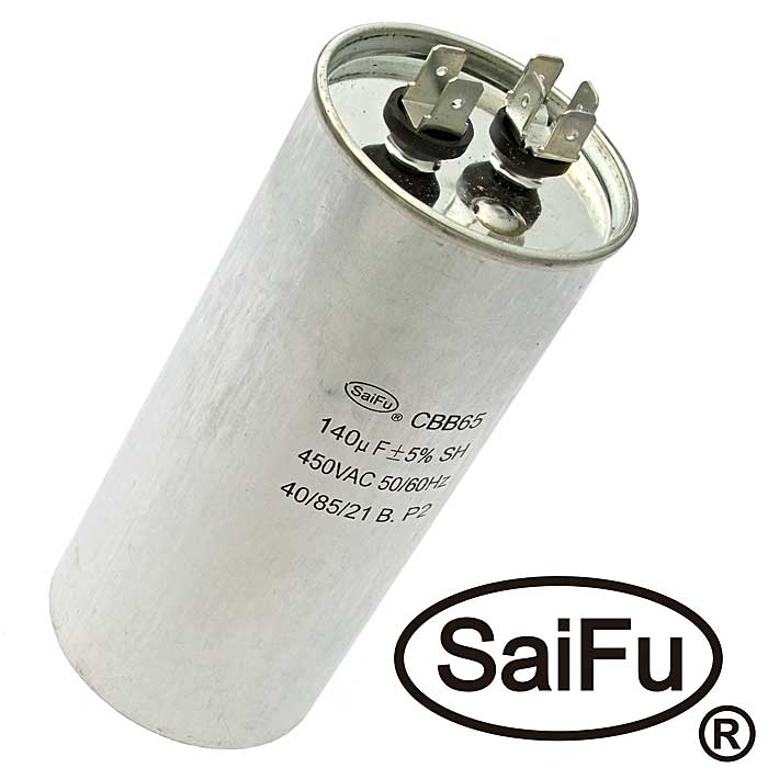 Пусковые конденсаторы CBB65 140uF  450V (SAIFU) SAIFU