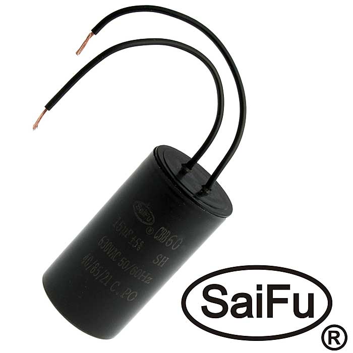 Пусковые конденсаторы CBB60  15uF  630V WIRE (SAIFU) SAIFU